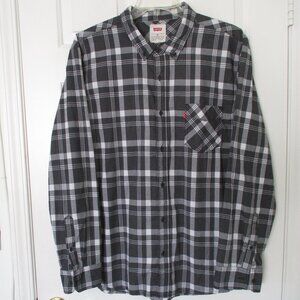 Levi's Mens L/S Black & White Cotton Casual Shirt.  Size 20/25 or XXL Slim Fit